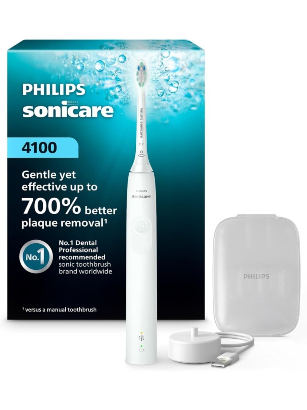 Rechargeable Electric Toothbrush with Advanced Plaque Removal & Pressure Sensor